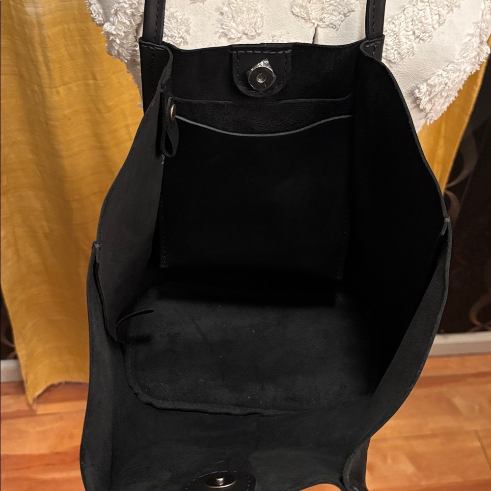 Sleek Black Leather Tote by Portland leather goods - Picture 3 of 4